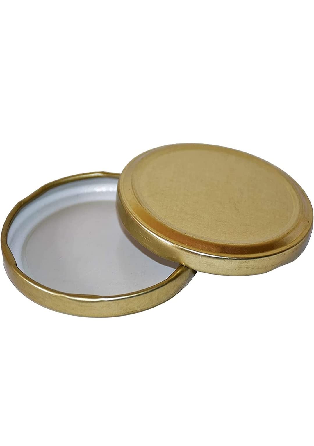 Pure Lids India Glass Jar Lids Only 63 mm For 63 mm Mouth Jars, Rust-proof, Leak Proof Airtight Metal Cap (Gold) (Set of 48) 5