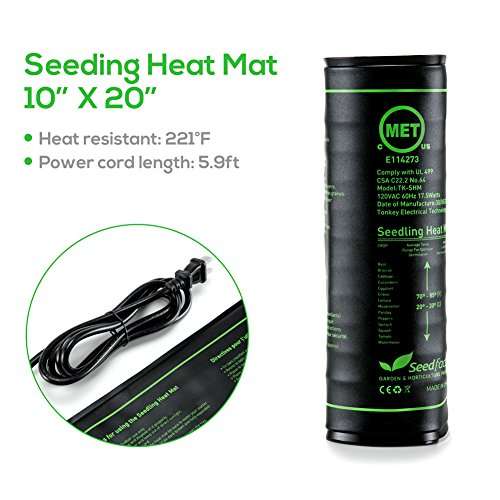 MET Certified 2 Pack Seedling Heat Mat, Seedfactor Waterproof Durable Germination Station Heat Mat, Warm Hydroponic Heating Pad for Indoor Home Gardening Seed Starter(10" X 20") 4