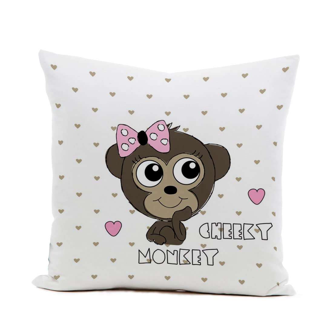 Khakee Valentine Day Gift Cheeky Monkey Quote Printed Red Cushion Cover 12x12 inches with Filler - Valentine Gifts for Girlfriend Boyfriend, Birthday Gift for Husband Wife(Kvd23012) 3