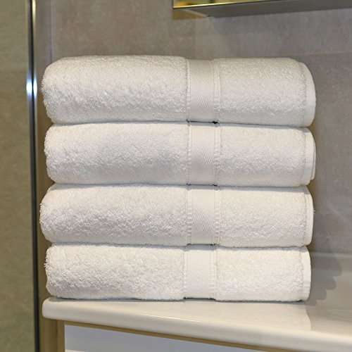 Linum Home Textiles Terry Premium Luxury Hotel Collection Bath Towels, Set of 4, White 3