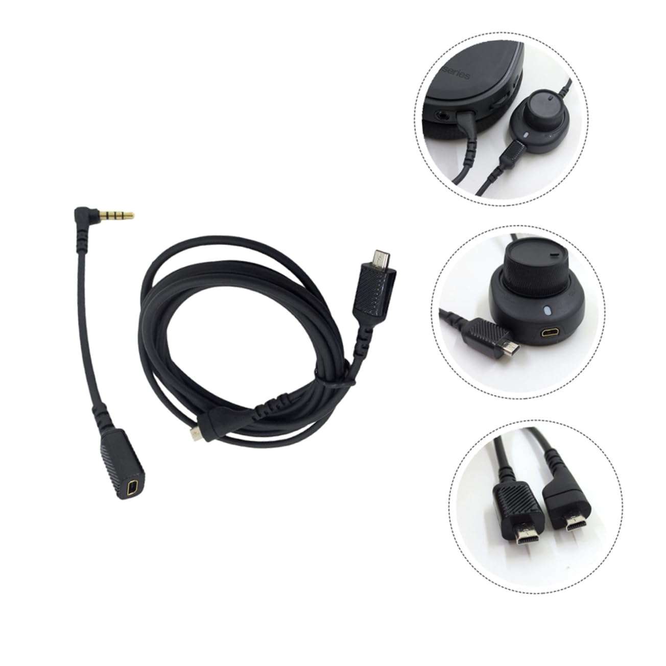 KONTONTY 1 Set Audio Conversion Cable USB Headphones Sound Connection Cable USB Headphone Adapter Headphone Sound Cable Headset Audio Cable Adapter Head Phones USB Sound Adapter PVC Black 4