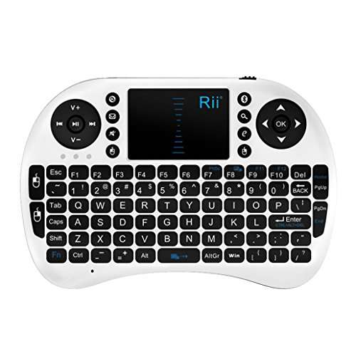 Rii i8 Mini Bluetooth Keyboard with Touchpad＆QWERTY Keyboard, Portable Wireless Keyboard with Remote Control for Smartphones/Laptop/PC/Tablets/Windows/Mac/TV/Xbox/PS3/Raspberry Pi .Silver White 1