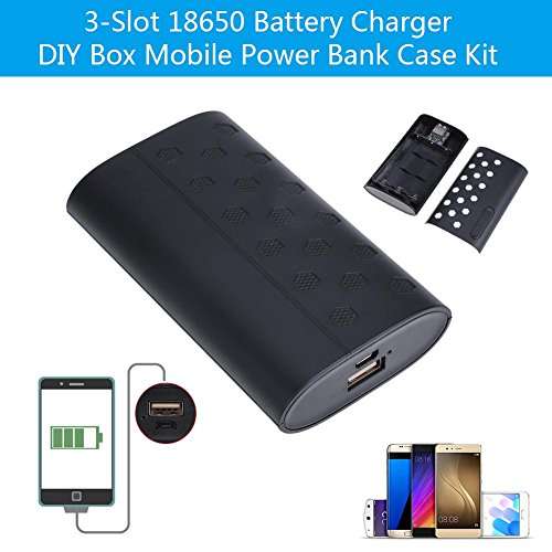 Crazy-Store 3-Slot 18650 Battery Charger DIY Box Mobile Power Bank Case Kit (Black) 2
