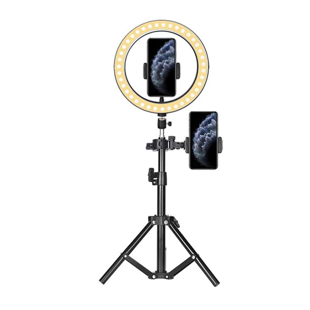 QFFL LED Ring Light Dimmable LED Ring Light Tungsten Carbide Material with Tripod and 1 Phone Holder Ring Lights for Makeup Photography Video Conferencing (Size : 55-160cm) 1