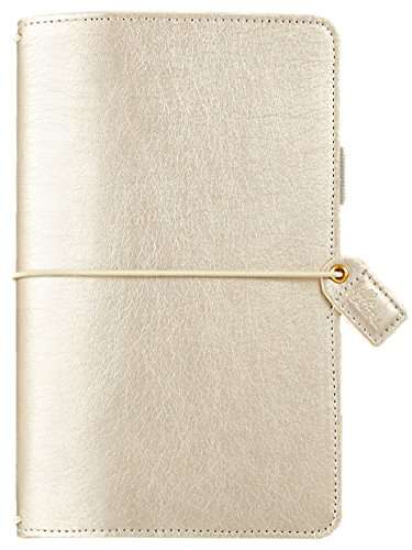 PU Leather Traveler's Journal, Refillable Traveler Journal by Webster's Pages, Small Notebook Cover with Notebook Inserts, for Women, Artists, Writing - Champagne, 5.5" X 1" X 8.75" 1