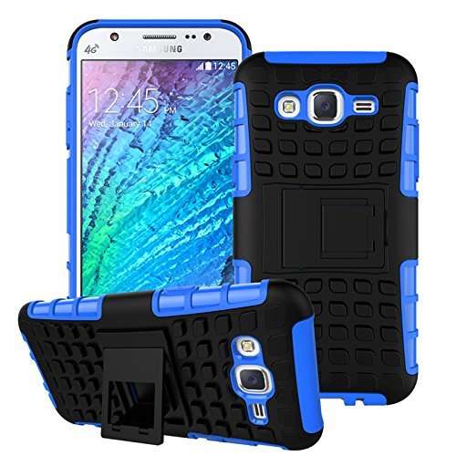 MAMA MOUTH Galaxy J5 2015 Case, Shockproof Heavy Duty Combo Hybrid Rugged Dual Layer Grip Cover with Kickstand for Samsung Galaxy J5 J500 2015(with 4 in 1 Packaged),Blue 2