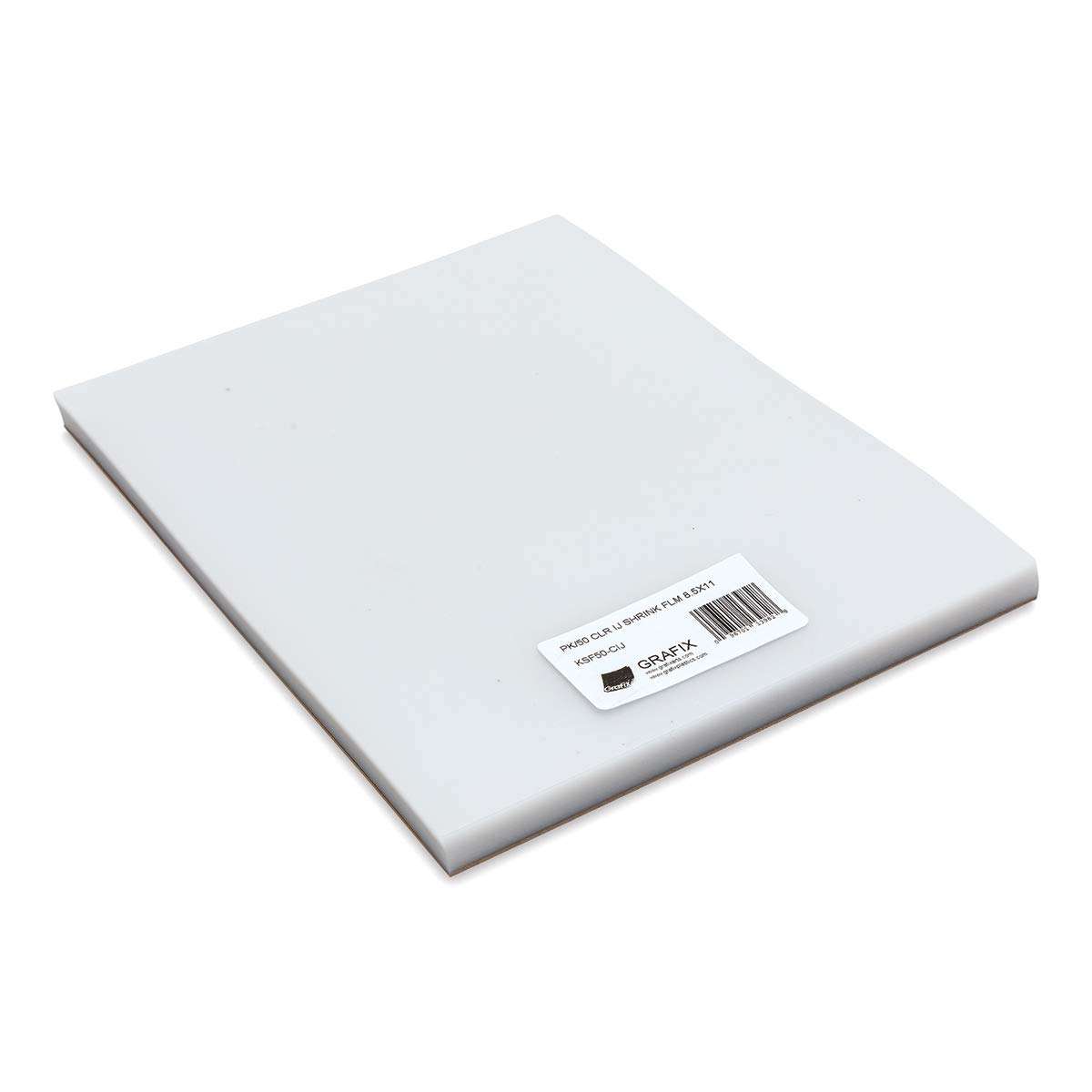 Grafix Ink-Jet Printable Shrink Film – Clear, 8.5 x 11”, Pack of 50 – Printable Shrink Sheets, Design Your Art, Print, and Shrink It to Create Jewelry, Embellishments, Paper Crafts, Ornaments and More