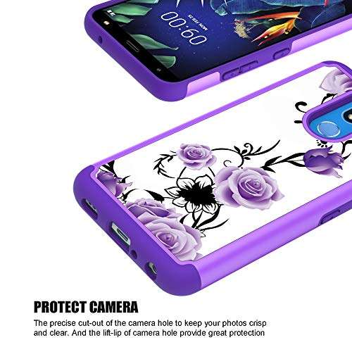 K40 Case,Xpression Plus/Solo/Harmony 3 X4 2019, Yuanming Dual Layer TPU & Hard Back Cover Bumper Protective Shock-Absorption & Skid-Proof Anti-Scratch Hybrid Case for K12 (Purple) 3