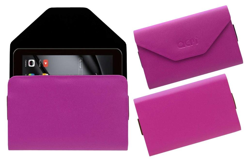Acm Pouch Case Compatible with Celkon Ct744 Tablet Flip Flap Cover Pink