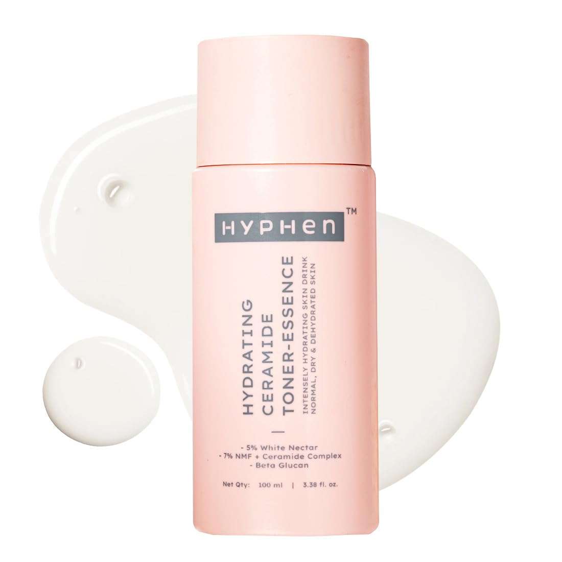 Hyphen 7% Ceramides-NMF Milky Face Toner Essence | 5% Glass Skin Blend of Rice Water, Oatmeal & Snow Mushroom Extracts |Hydrates & Nourishes| Alcohol Free Toner| For All Skin Types - 100ml 1