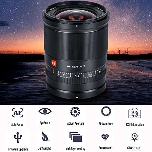 VILTROX 13mm f/1.4 F1.4 Auto Focus Lens for Nikon Z-Mount Camera,Wide Angle APS-C Camera Lens for Nikon Z50 Z30 Z6II Z7II Z5 Z6 Z7 Z9 ZFC 3