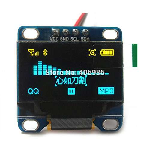 Techtonics 0.96 INCH 4-Pin Yellow-Blue 128X64 OLED IIC I2C LED Display 1