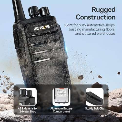 Retevis RT21 Walkie Talkies for Adults, 2 Way Radios Walkie Talkies Long Range, Portable FRS Two Way Radios with Earpiece, Handfree, for Government Education Churches Dealers(10 Pack) 2