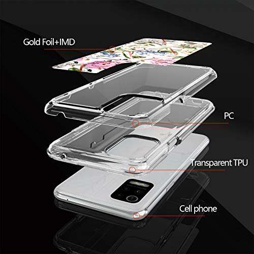 KACHEN Cell Phone Case for LG K22, with Glitter Powder IMD Design Gold Slim Fit Cute Flower Woman Girly Floral Blink Luxury Sparkle Shockproof Bumper Hybrid Case 5