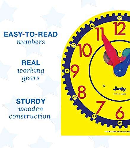 Carson Dellosa 13" x 12" Judy Clock, Time-Telling Teaching Clock for Kids, Classroom Clock for Teaching Time, Analog Clock, Teaching Clock for Classroom or Home School, Kindergarten to 3rd Grade 3