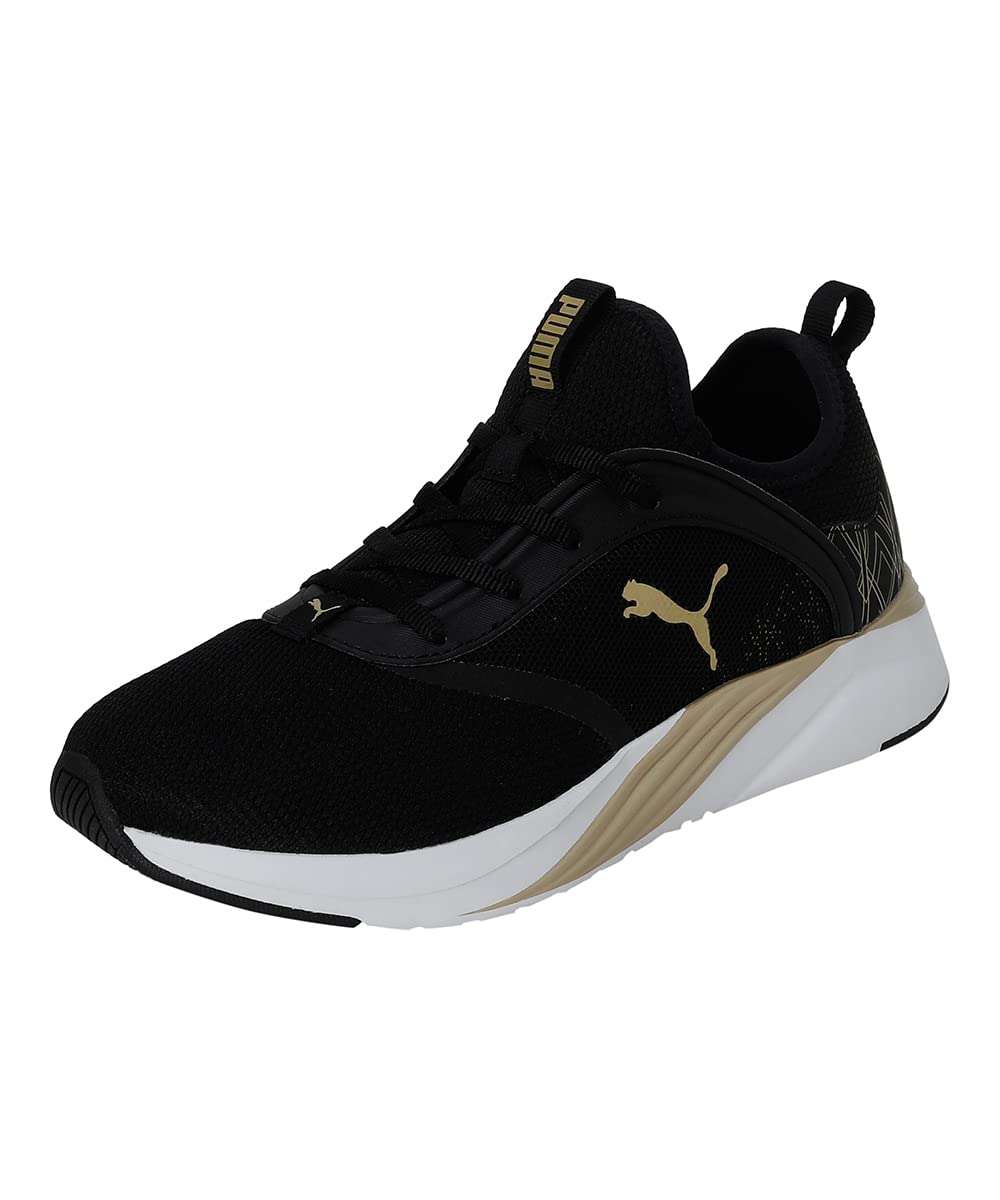 Puma womens Softride Ruby Deco Glam Wn's Puma Black-Puma Team Gold Walking Shoe-3 UK (37705201) 1