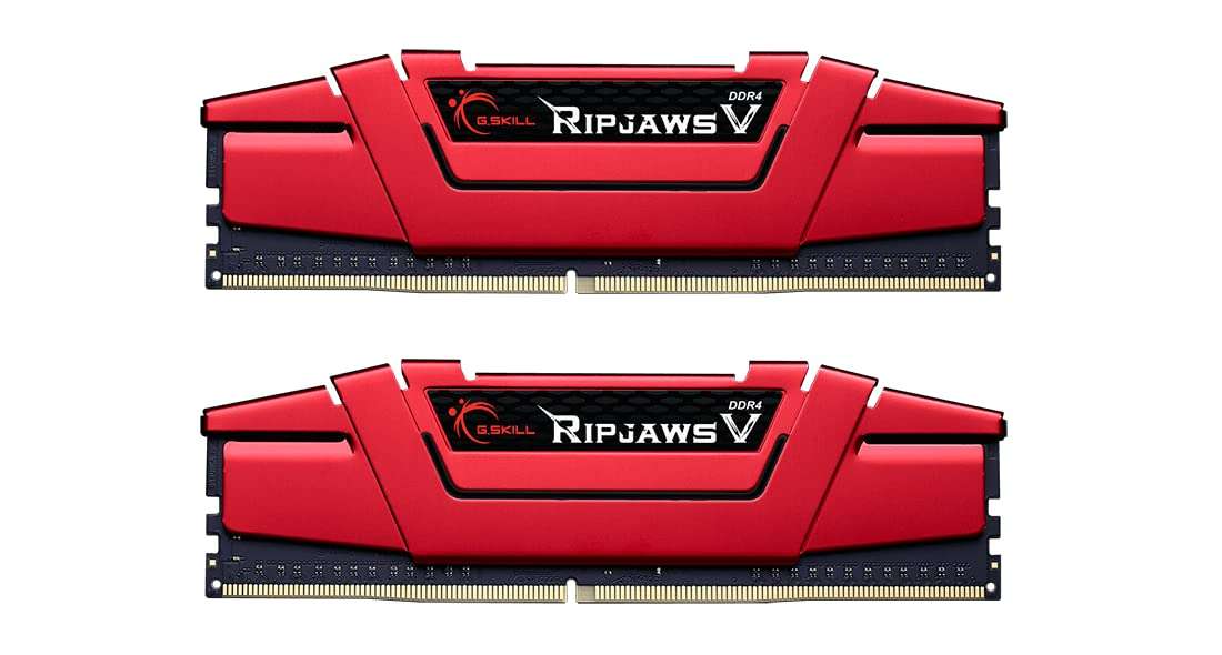 G.SKILL RipjawsV Series DDR4 RAM (XMP) 16GB (2x8GB) 2666MT/s CL15-15-15-35 1.20V Intel AMD Desktop Computer Memory U-DIMM - Red (F4-2666C15D-16GVR) 2