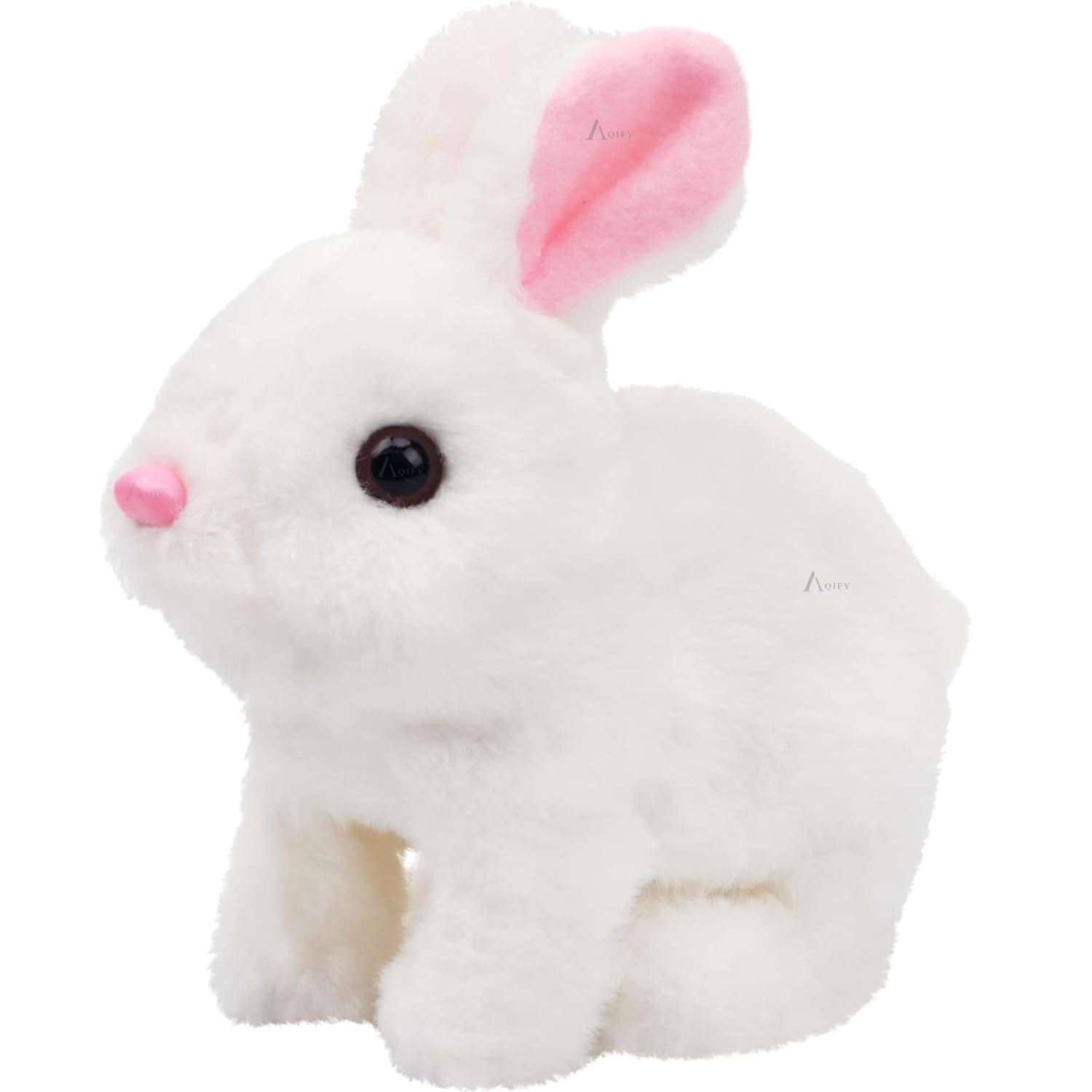 Hopping Walking Bunny Toy with Sounds, Jumping Rabbit Wiggling Ears, Twitching Mouth and Nose, Educational Interactive Bunny Rabbit Toy for Baby Kids