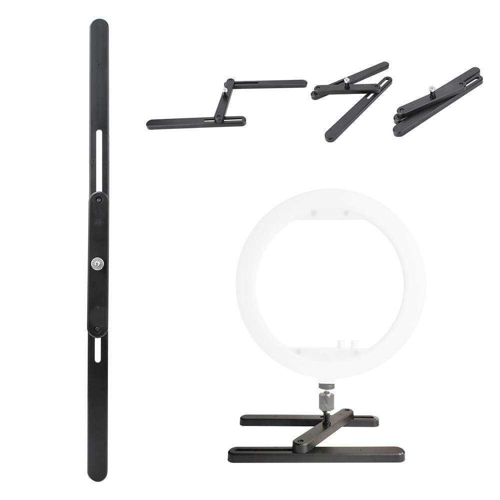 Table Tripod Stand,Mini Foldable Table Tripod Stand LED Ring Desktop Bracket,LED Ring Light Base Desktop Tabletop Stand Support Bracket for Photo Ring Video Lamp Lighting 5
