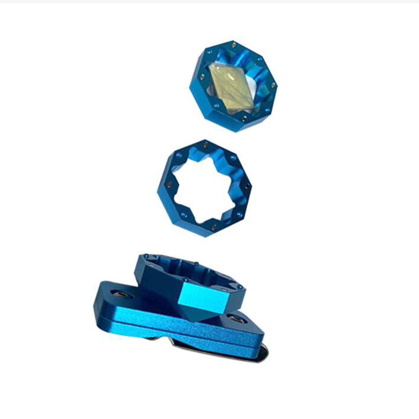 CALANDIS Mini Billiard Chalk Holder Accessories Cue with Belt Clip Blue 3 Layers 3