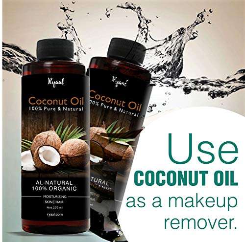 Organic Extra Virgin Coconut Oil by Ryaal, Cold-Pressed, Kosher, Cruelty-Free, Hair Color Corrector, Unrefined- Skin Moisturizer, Hair Treatment & Baking. (200ML) 5