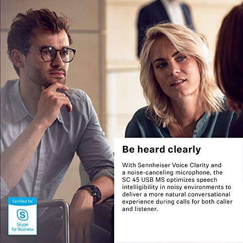 Sennheiser SC 45 USB MS (507083) - Single-Sided Business Headset | For Skype for Business, Mobile Phone, Tablet, Softphone, and PC | HD Sound & Noise-Cancelling Microphone (Black) 5