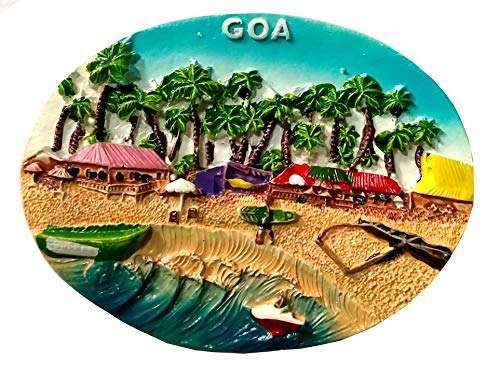 SSL TRUST ME Plastic Poly Resin Fridge Magnet Beautiful Goa Home & Decor (3 x 1 x 2.5 inch, Multicolour) Magnetic/Gift (Small Size)
