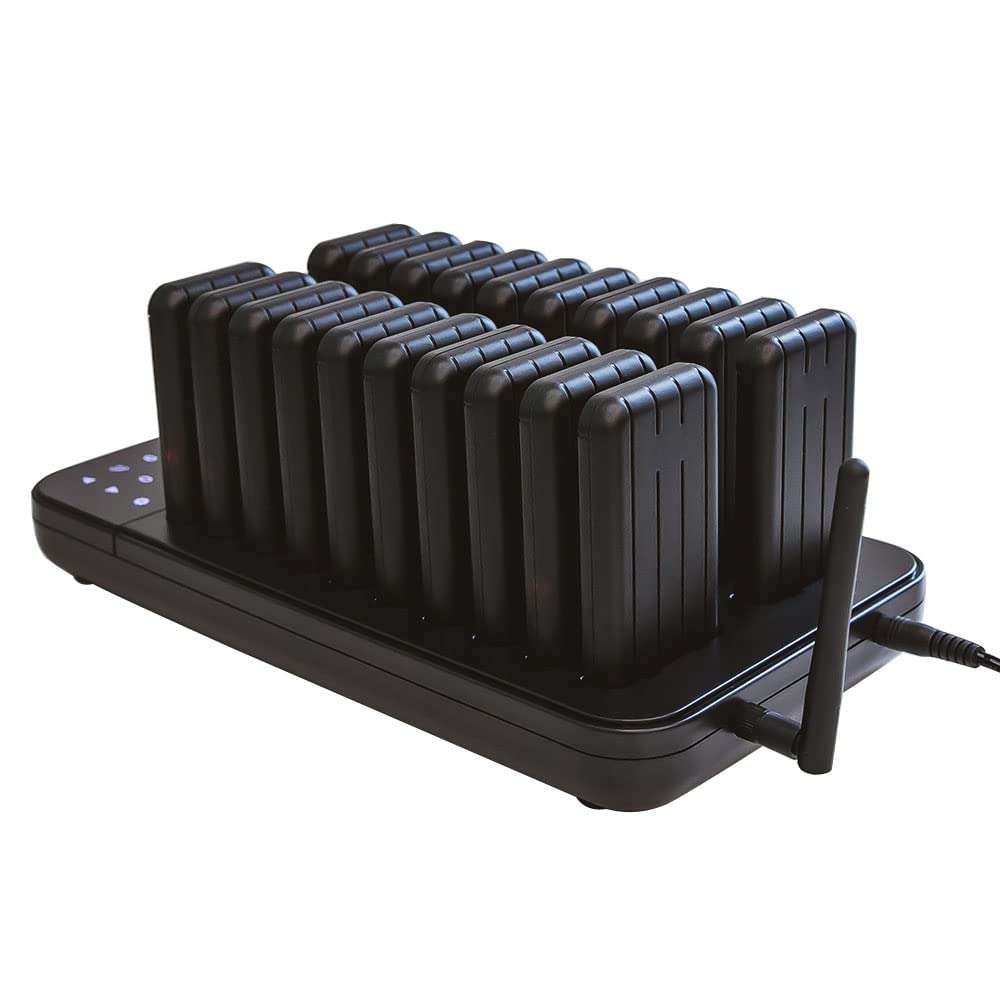AGJ Restaurant Pager Wireless Calling System 20 Beepers Guest Customer Queue Pagers for Food Court Food Truck Church Nursery Clinic Coffee Shop with Buzzer Vibration Flash 3