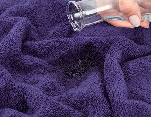American Soft Linen Premium Turkish Genuine Cotton, Luxury Hotel Quality for Maximum Softness & Absorbency for Face, Hand, Kitchen & Cleaning (4-Piece Washcloth Set, Purple) 5