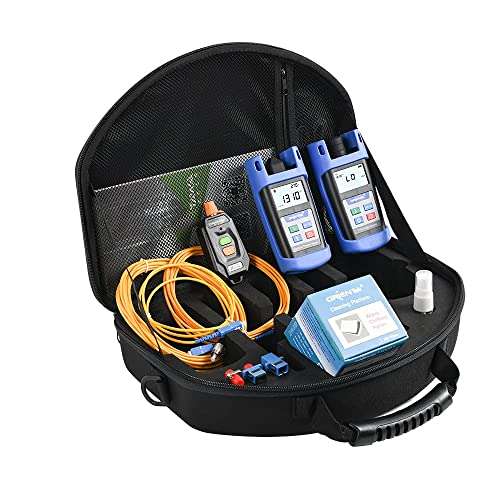 ORIENTEK TLT-12E Fiber Optic Tool Kit Fiber Connector Microscope + Fiber Optic Power Meter + Optical Light Source +VFL FTTH Loss Test Kit Optical Power Meter OPM OLS (TLT-12E) 3
