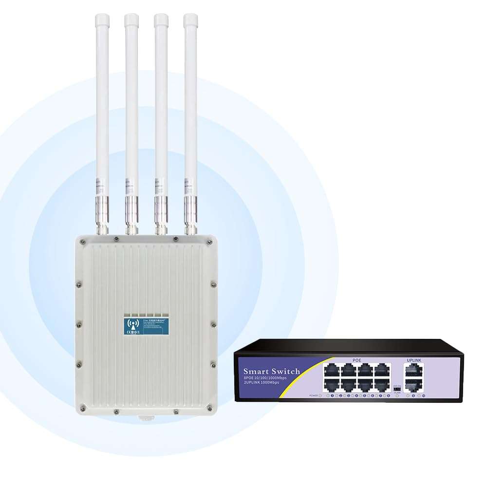 KuWFi Bundle of Goods WiFi 6 Wireless AP Router and 8-Port Gigabit PoE Ethernet Switch 1