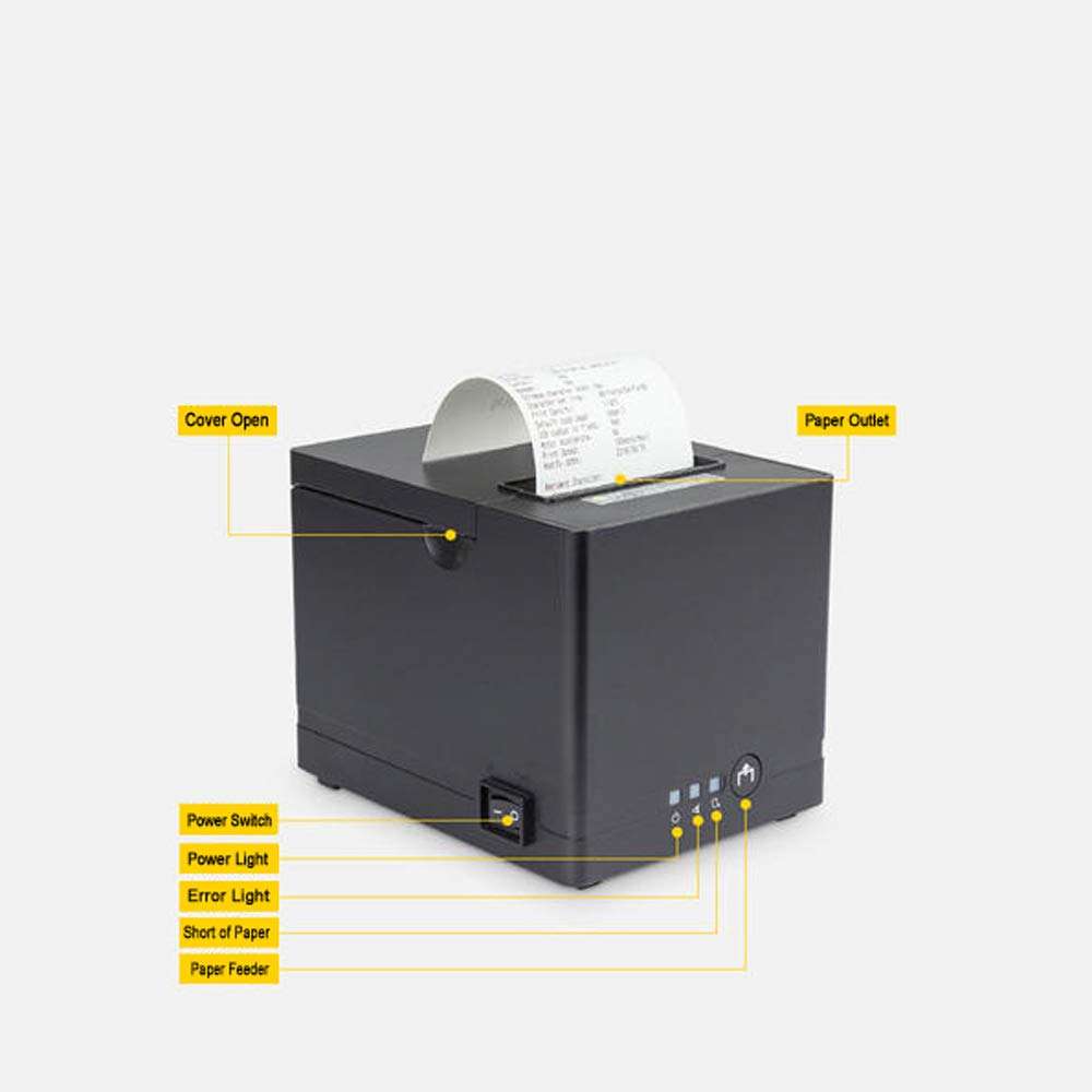 Thermal Receipt Printer C-80250 Restaurant Kitchen Printer Auto Cutter, 3 inches 80mm Desktop POS Bill Machine with USB/LAN/Cash Drawer Port, Support Windows7 and up only! 4