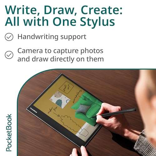 PocketBook InkPad Eo | 10.3" color E Ink Kaleido 3 screen | Handwriting & stylus | Easy notes sharing | Android 11 | Camera for notes on photos | Bluetooth & built-in speaker | Audiobooks | SMARTlight 3