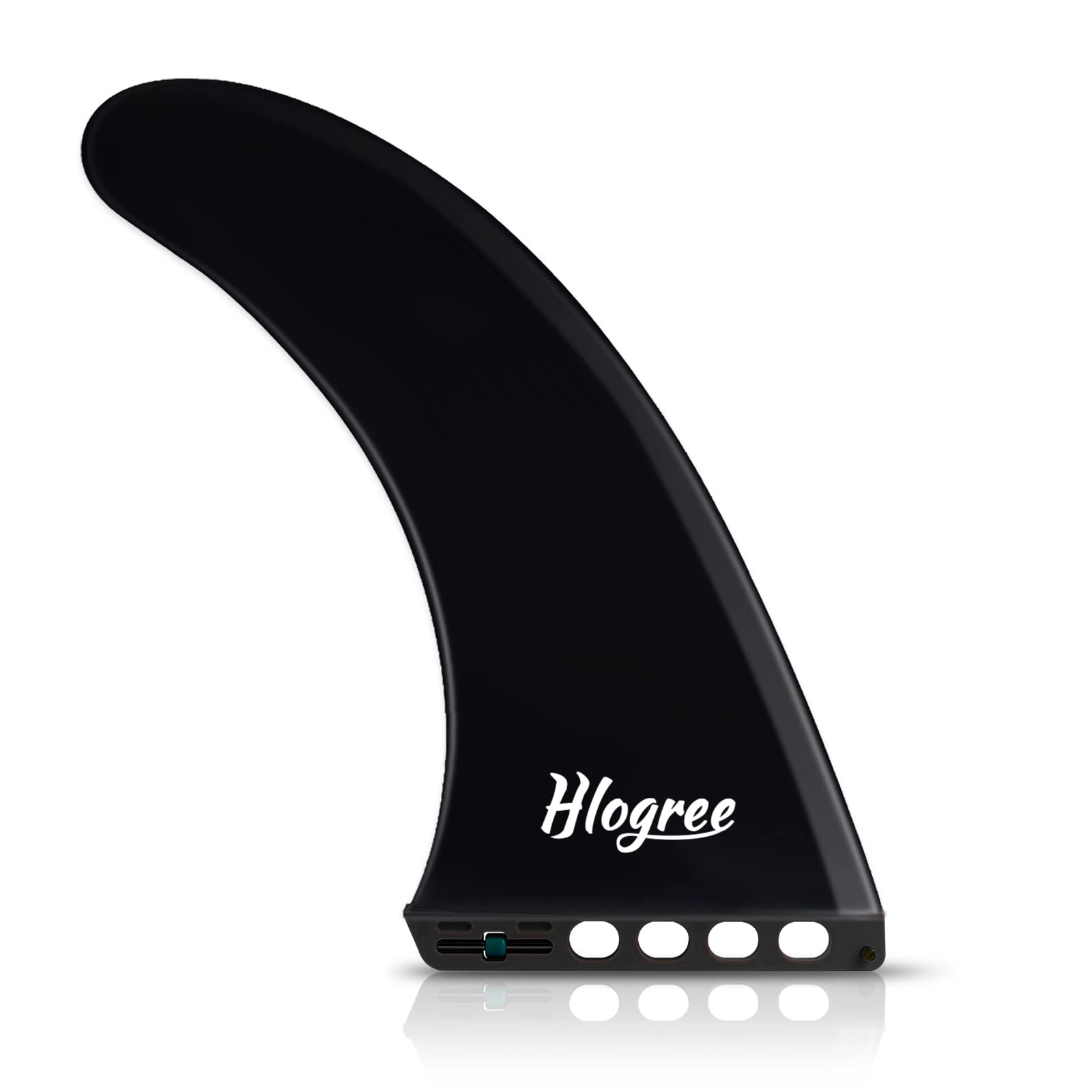 HLOGREE 9'' SUP Fin,9 INCH Surf & SUP Single Center Water Fin Quick Release DetachableStand up Paddleboard Fin - Free No Tool Fin Screw Replacement for Longboard Surfboard Stand-Up Paddleboards -Black 1