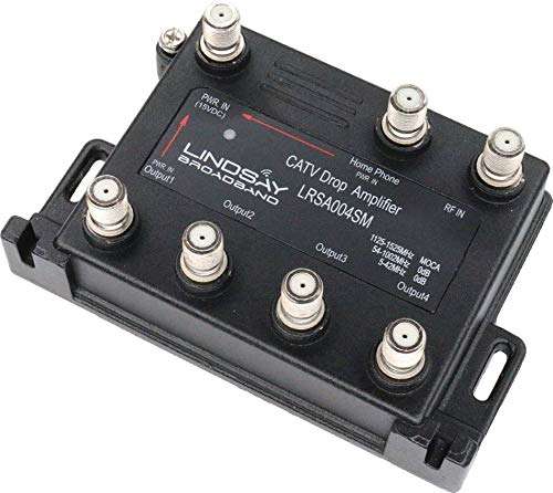 Reliable Cable Products 4-Port Cable TV/Internet Digital Signal Amplifier/Booster/Splitter with Unity Gain, Modem Bypass Port and MoCA Support, F59 Terminators (LRSA004SM) 6