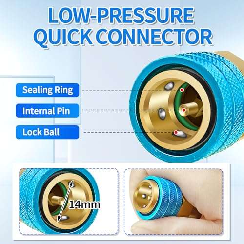 Boltigen R1234yf to R134a Adapter, R134a Adapter, R134a to R1234yf Adapter Kit, for R1234yf/R134a Car AC Refrigerant System 4