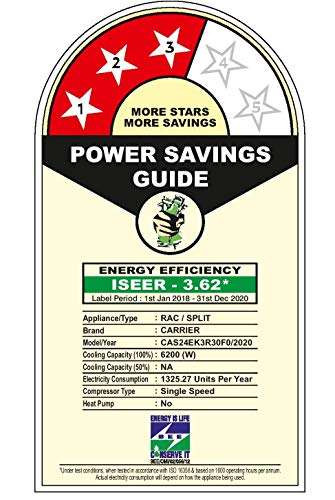 Carrier 2 Ton 3 Star Non-Inverter Split Ac (2020 Model, Cas24Ek3R30F0 Esko Neo, White) 2