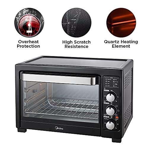 Midea MEO-40BGY1 40 Liter Oven Toaster and Grill with 4 Heating Mode, Black 5