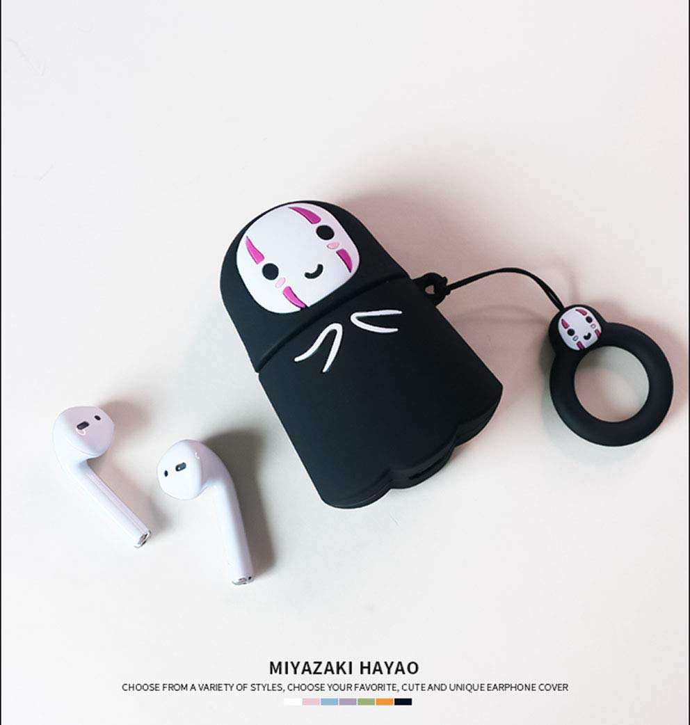 Airpods Case,New Spirited Away Kaonashi Case for Airpods 1&2, Airpods Accessories Shockproof Protective Premium Silicone Cover and Skin for Apple Airpods Charging Case (No Face Man) 5