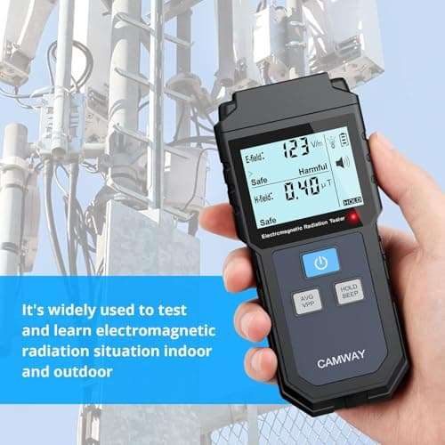CAMWAY EMF Meter, Electromagnetic Field Radiation Detector Handheld Mini Digital Backlight LCD EMF Detector Sound and Light Alarm for Home EMF Inspections, Office, Outdoor 4