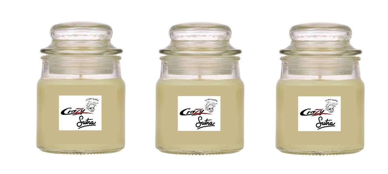 Crazy Sutra Set of 3 Highly Fragranced Jar Candles, 2.65 Oz Wax Each, Sandalwood + Sea Breeze + Sea Breeze 1