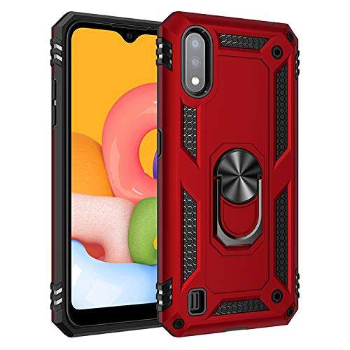 Case for Samsung Galaxy A01 Case Cover ,360 Degree Rotating Ring Holder Kickstand Case for Samsung SM-A015F/DS Galaxy A01 / SM-A015G/DS SM-A015M/DS SM-A015F SM-A015G SM-A015M Case Cover Red 1