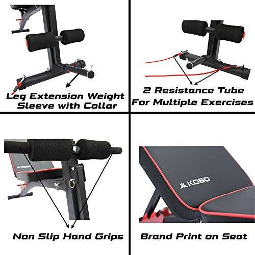 Kobo EB-1012 Steel Adjustable Dumbbell Bench(Decline/Upright) with Preacher Curl for Home Gym Imported (Black/Red) Weight Limit: 110 Kg 6