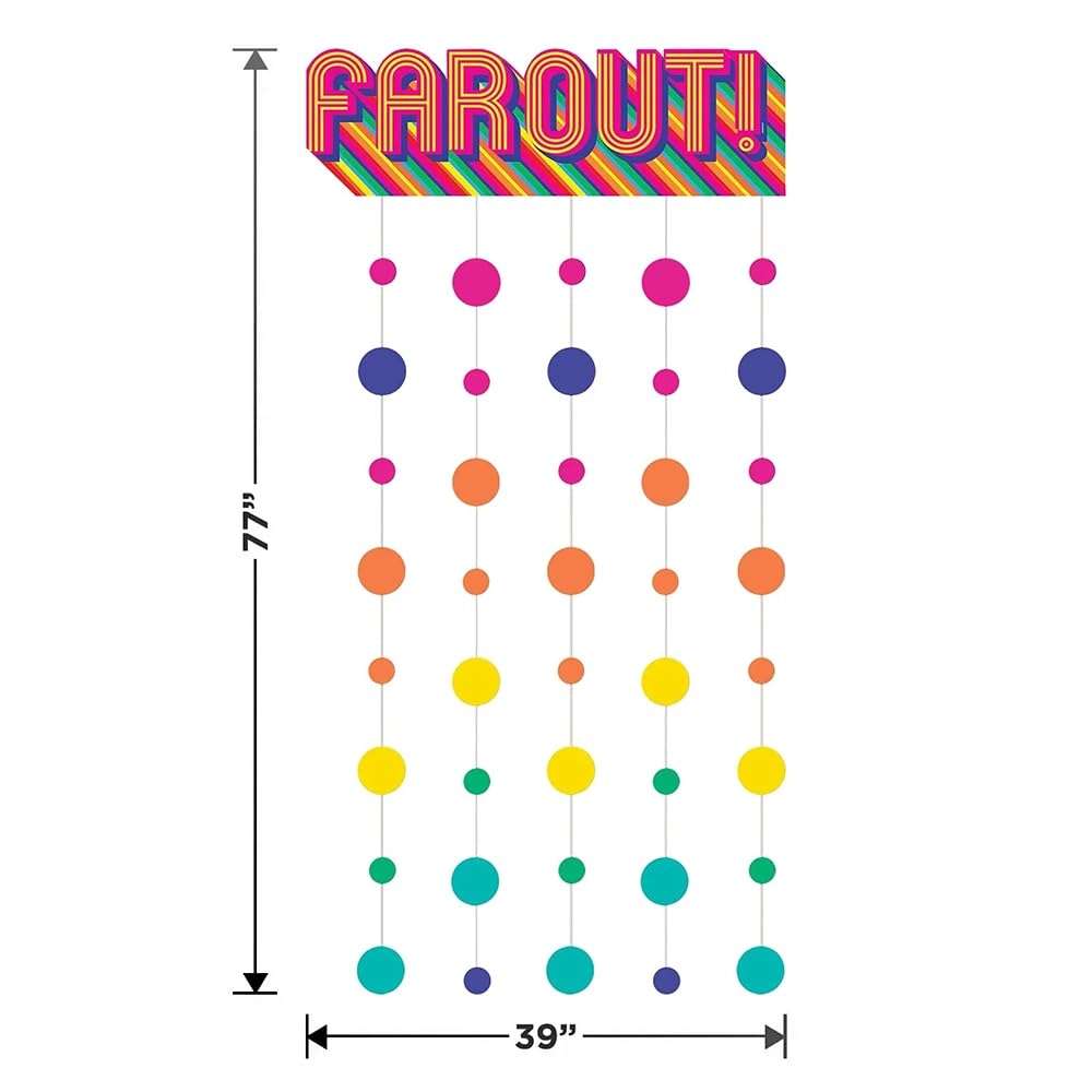 amscan Good Vibes Multicolor Door Curtain - 77" x39 (1 Pack) - Durable Cardboard & Paper Material - Vibrant & Eye-catching Decor - Perfect for Parties, Themed Events & Room Decor 2