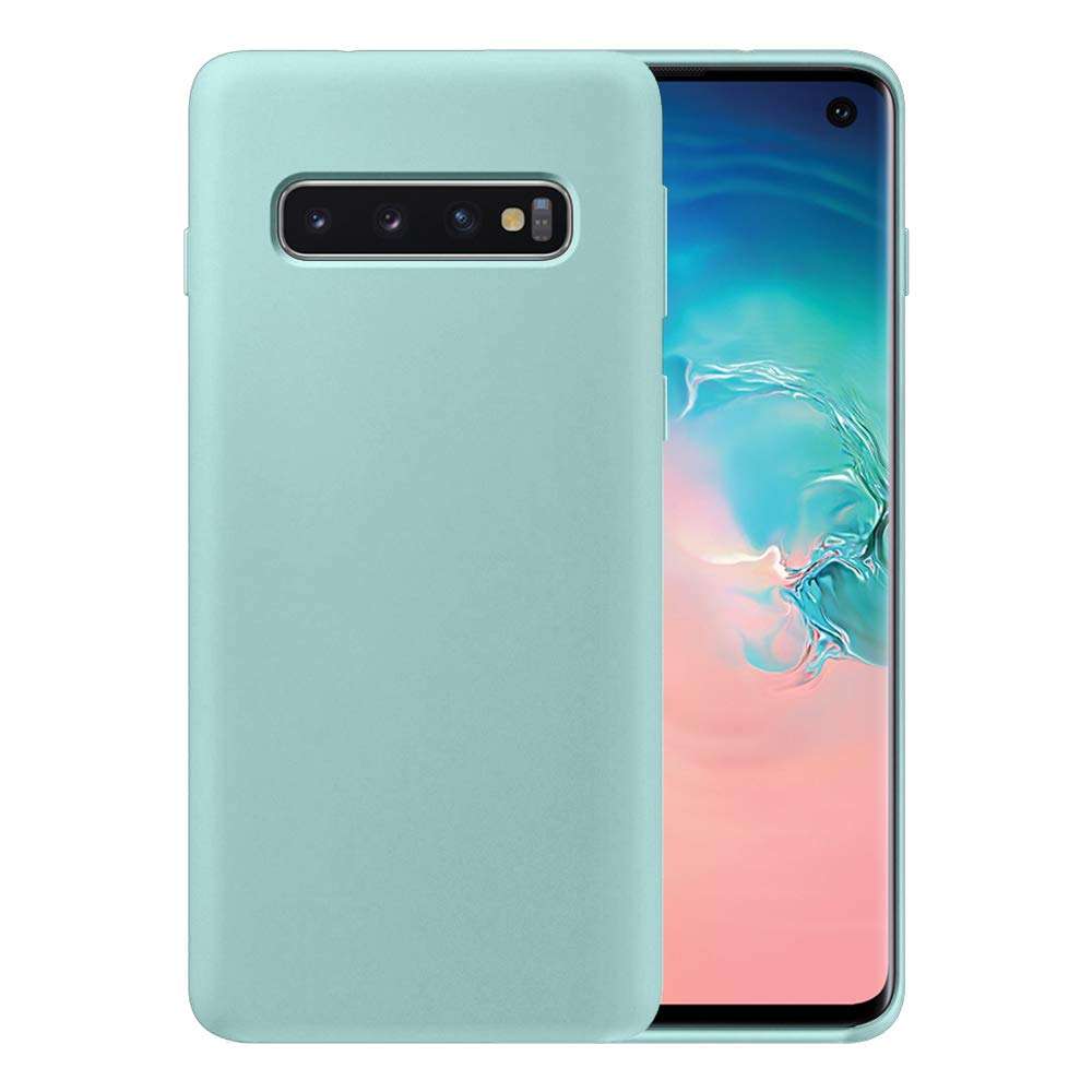 Liquid Silicone Phone Case for Samsung Galaxy S10 Plus S10+ G975 G975U 6.4"/Full Body Protection/Shockproof/Gel Rubber/Cover Case Drop Protection Gem Green 1