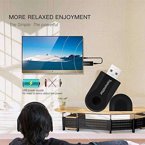 Exxelo (Carrying Case Protection) Round Zipper Storage Protection Cover Pouch for Coins,Earphone with Wireless Bluetooth 4.0 Transmitter Bt400 Stereo Audio Music Adapter 6