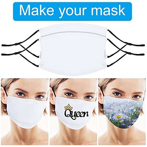 Geyoga Sublimation Face Coverings Blank Sublimation White Breathable Face Coverings for Protecting Nostrils and Face (8 Pieces) 5