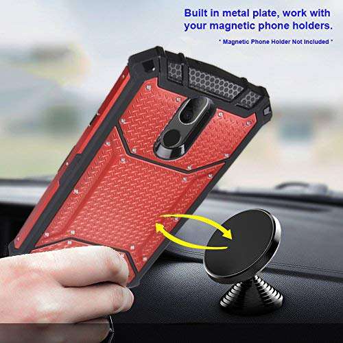 CELZEN - for LG Stylo 6 LM-Q730 (2020) - Aluminum Metal Hybrid Phone Case with Stand - ZY0 Red 6