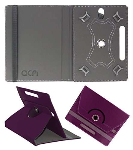 Acm Rotating Leather Flip Case Compatible with Datawind Moregmax 4g7 4g Tablet Cover Stand Purple 2