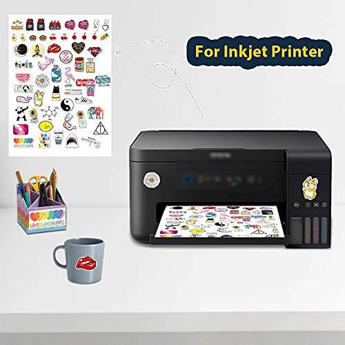Printable Vinyl for Inkjet Printer,20 Sheets 8.3"x 11.7" Clear Premium Sticker Paper,Transparent Paper Sheet for DIY Crafts Stickers,Dries Quickly 2